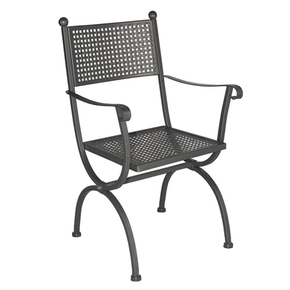 MBM Romeo Gartensessel Schmiedeeisen Marone Antik