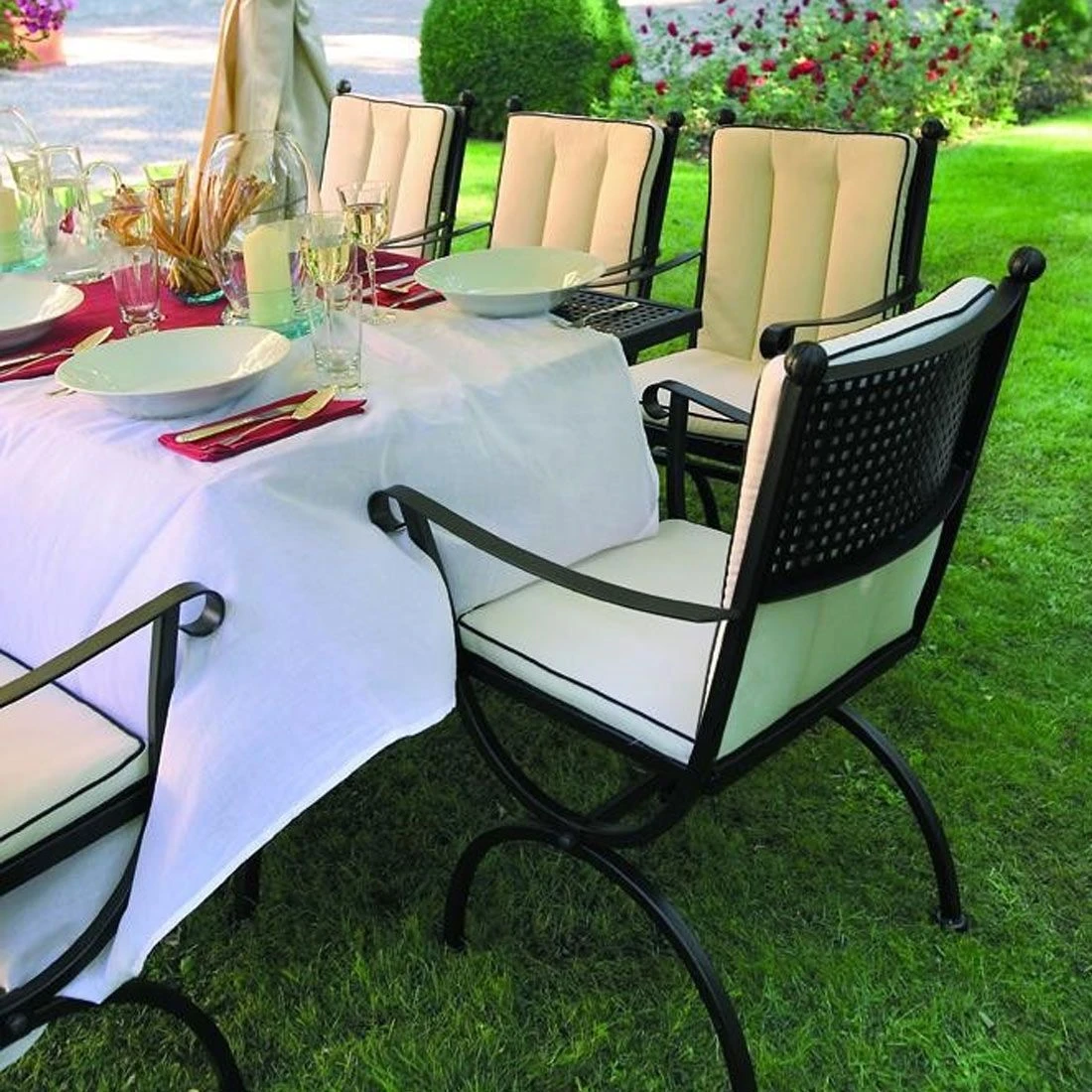 MBM Romeo Gartensessel Schmiedeeisen Marone Antik – Bild 2