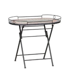 Siena Garden Prato Serviertisch 68x41 Cm Eisen/Mosaik Schwarz