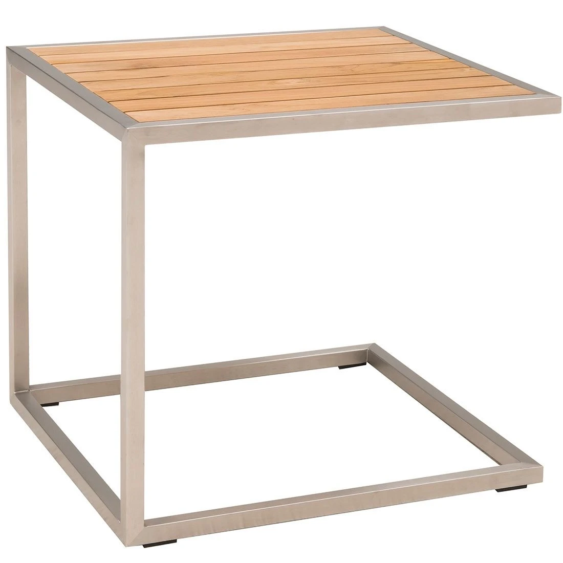 OUTLIV. Pasadena Beistelltisch 45x50x45cm Edelstahl/Teak Teak Natur