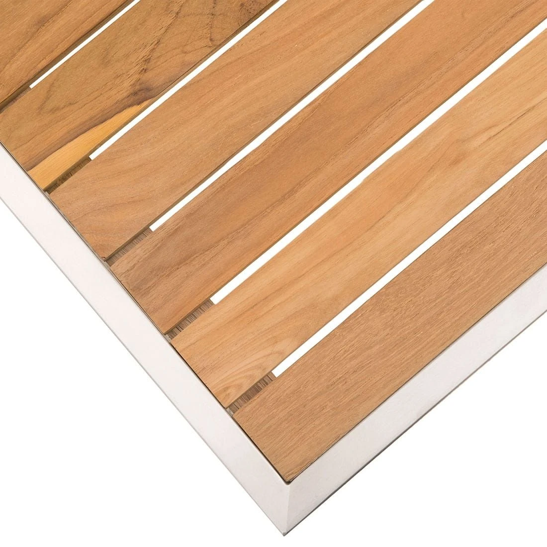 OUTLIV. Pasadena Beistelltisch 45x50x45cm Edelstahl/Teak Teak Natur – Bild 2