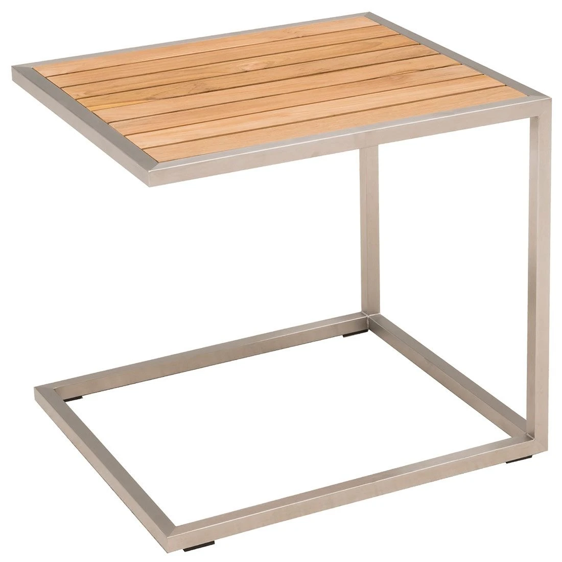 OUTLIV. Pasadena Beistelltisch 45x50x45cm Edelstahl/Teak Teak Natur – Bild 3