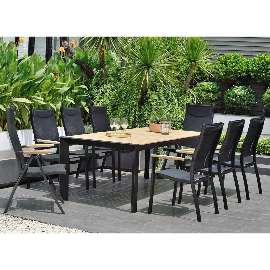 LifestyleGarden Pelen Klappsessel Aluminium/Textilene Batman Black – Bild 2