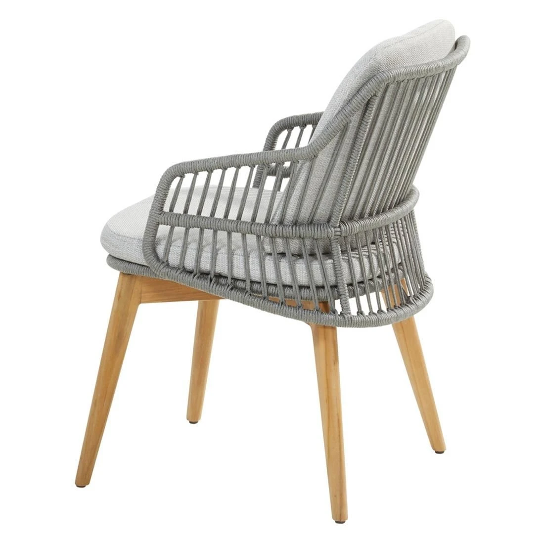 4Seasons Sempre Gartensessel Teak/Rope Inkl. Kissen Silver Grey – Bild 3