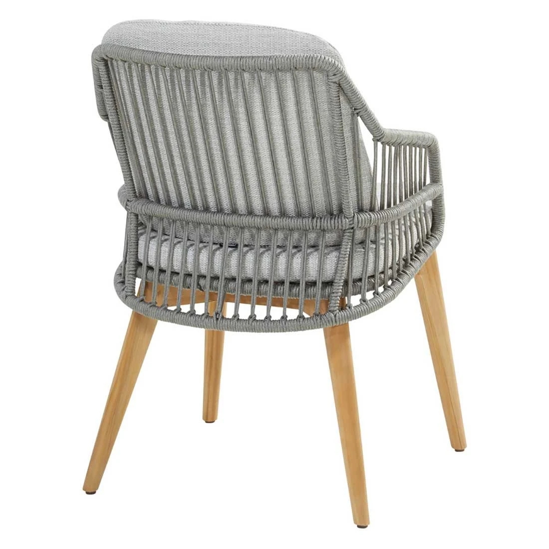 4Seasons Sempre Gartensessel Teak/Rope Inkl. Kissen Silver Grey – Bild 4