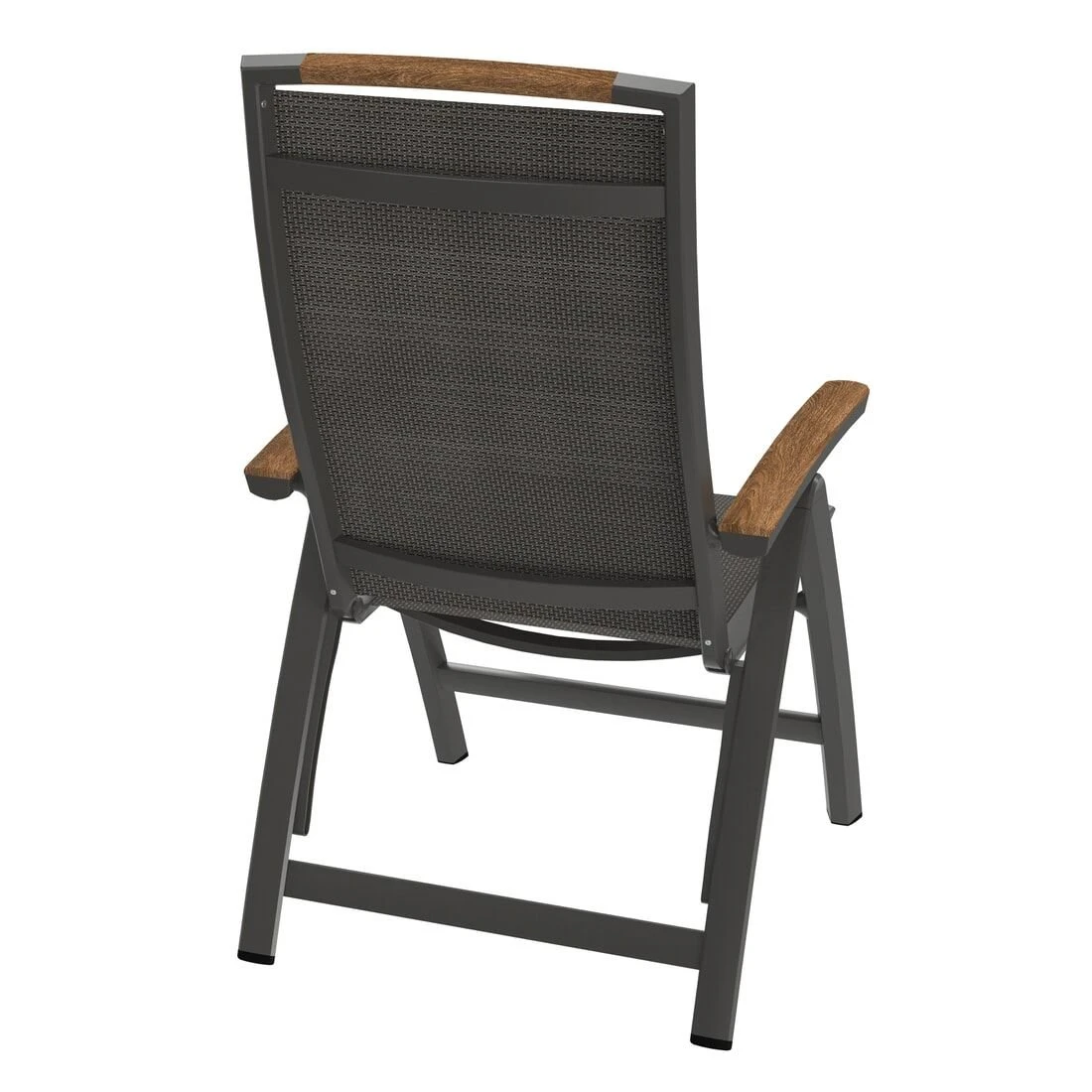 Sieger Catena Klappsessel Aluminium/Textilene Eisengrau/Grau/Teak – Bild 3