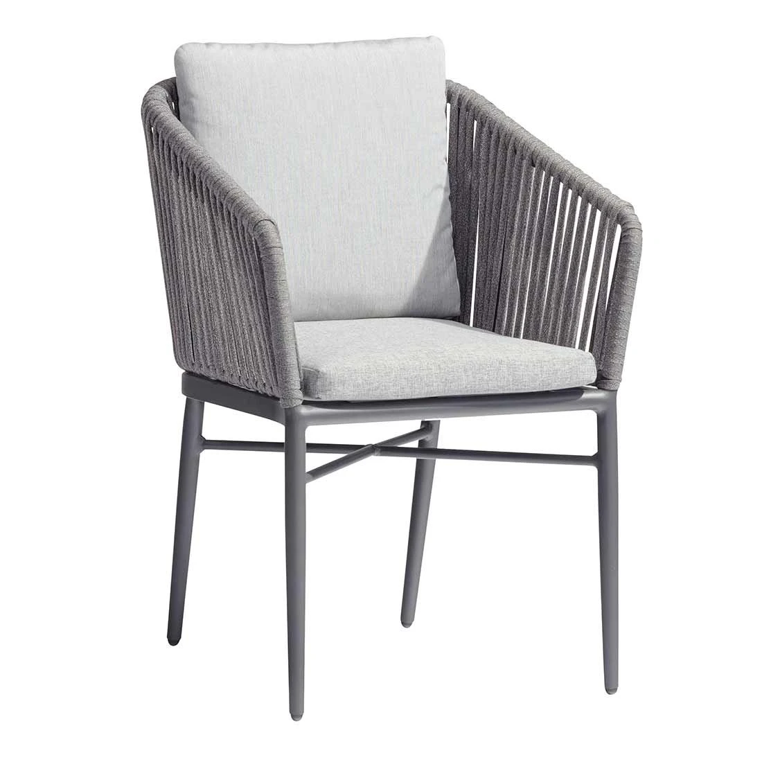 Acamp Manhattan Gartensessel Aluminium/Rope/Polster Anthrazit/Silbergrau