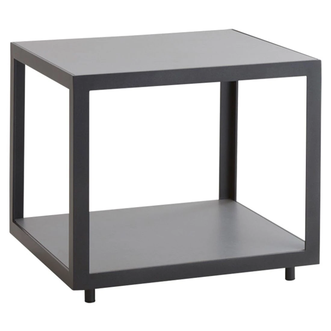 Cane-Line Level Beistelltisch 48x48cm Aluminium/Keramik Lava Grey/Light Grey