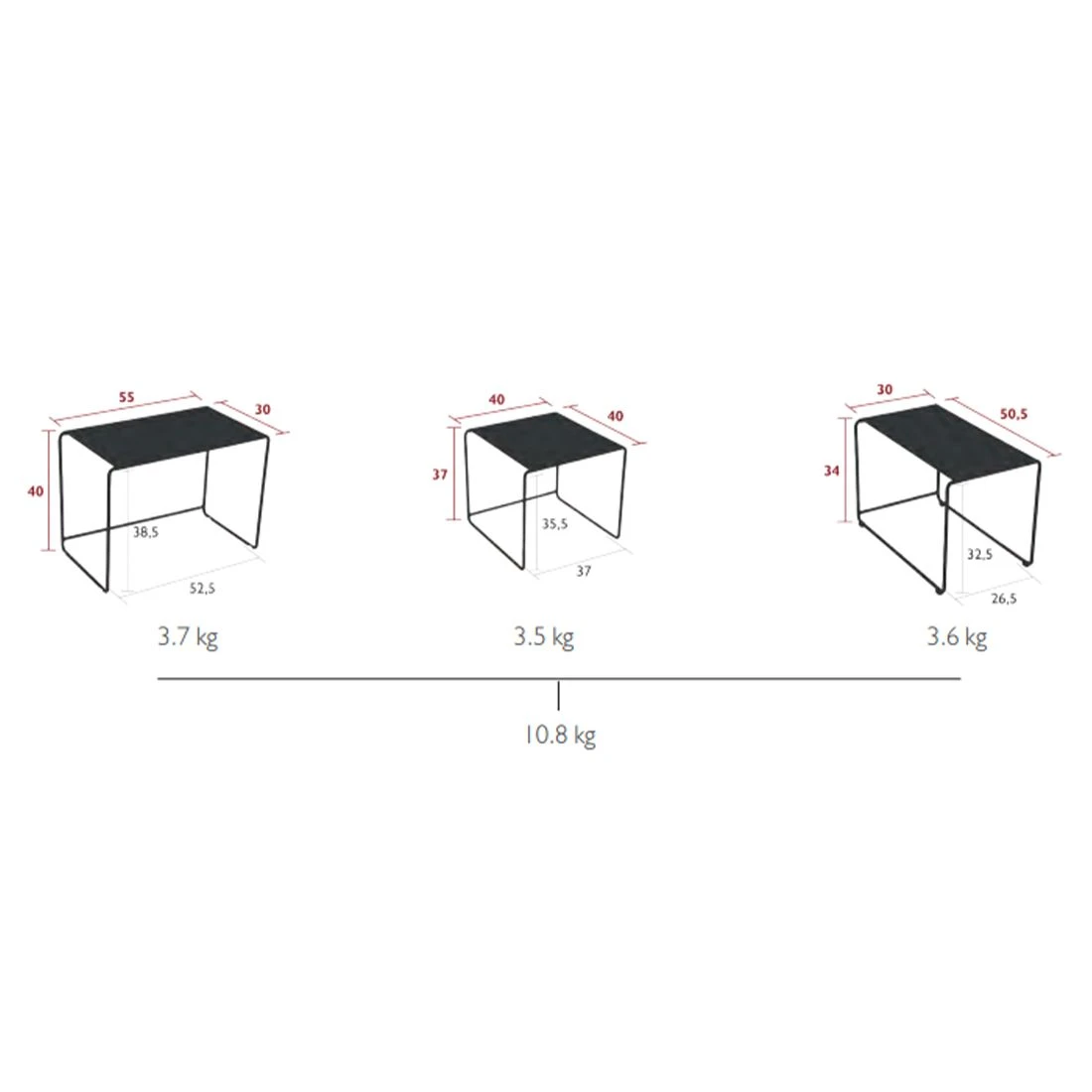 Fermob Oulala 3er Set Beistelltische Stahl Einfach Nur Natur – Bild 2