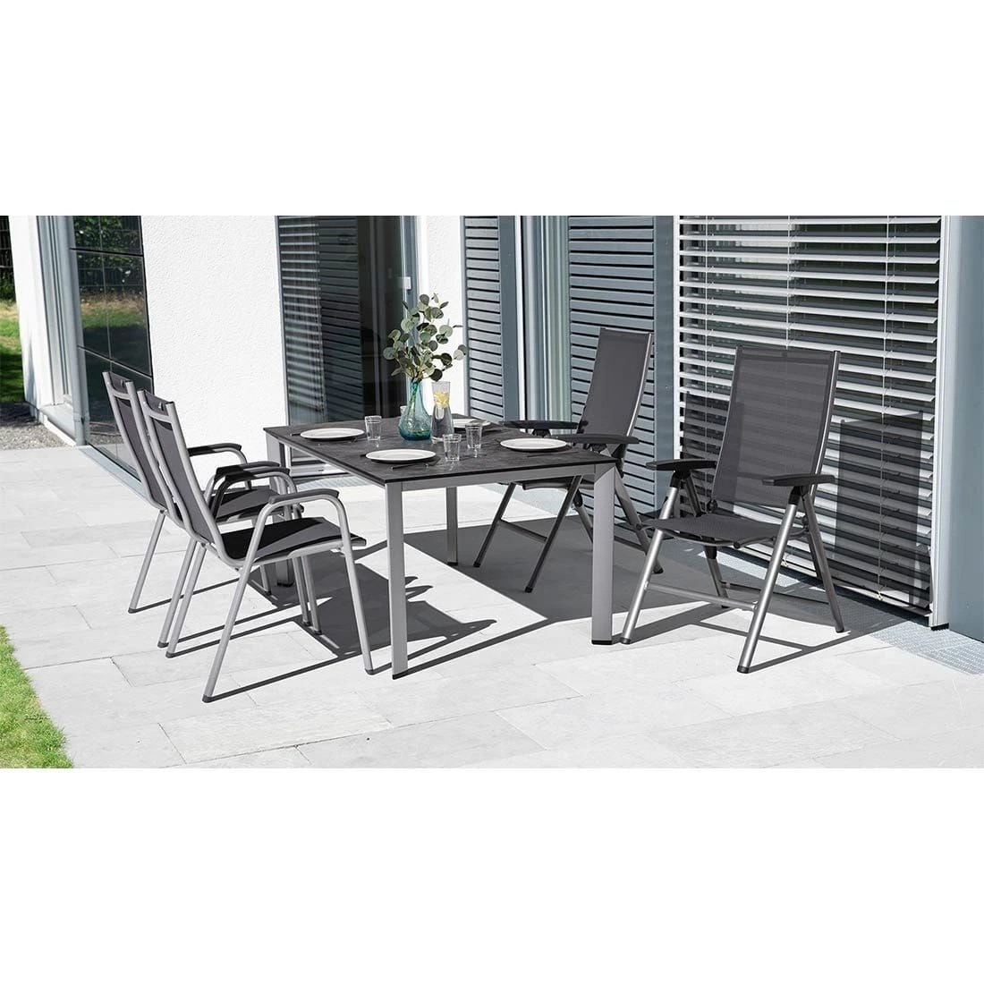 Kettler Cirrus Silver Line Klappsessel Aluminium/Outdoorgewebe Silber/Anthrazitgrau – Bild 6