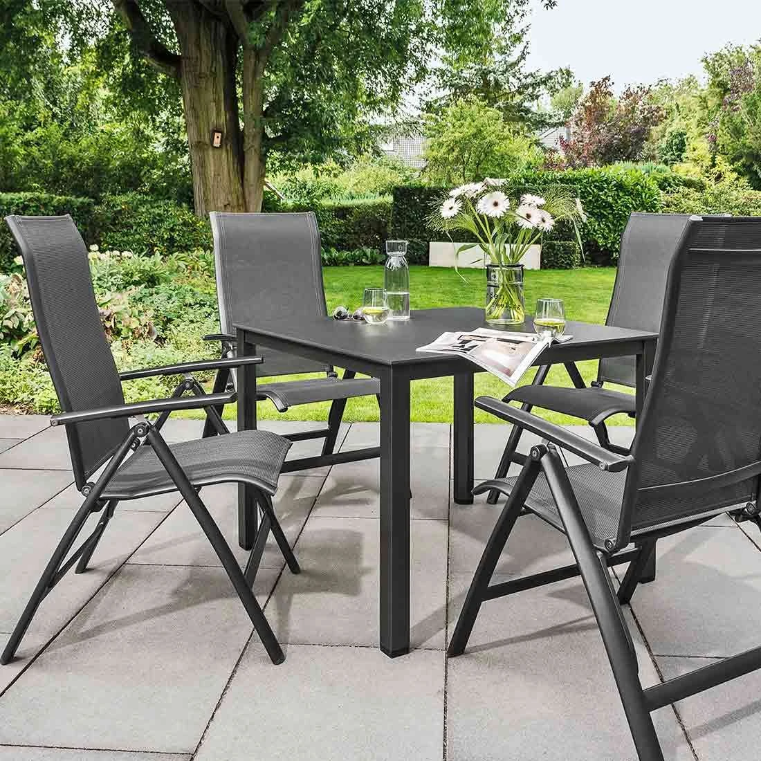 Kettler Legato Curve Klappsessel Aluminium/Textilene Anthrazit – Bild 4