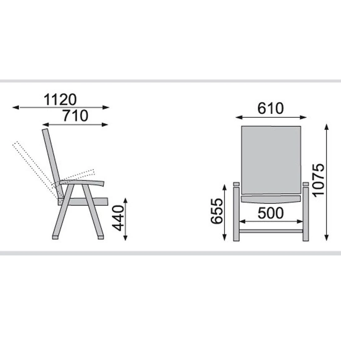 Kettler Wave Klappsessel Aluminium/Kunststoff Silber/Anthrazit – Bild 13