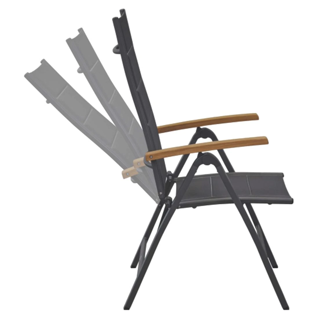 LC Garden Unicamo Klappsessel Aluminium/Textilene Anthrazit/Natur – Bild 4