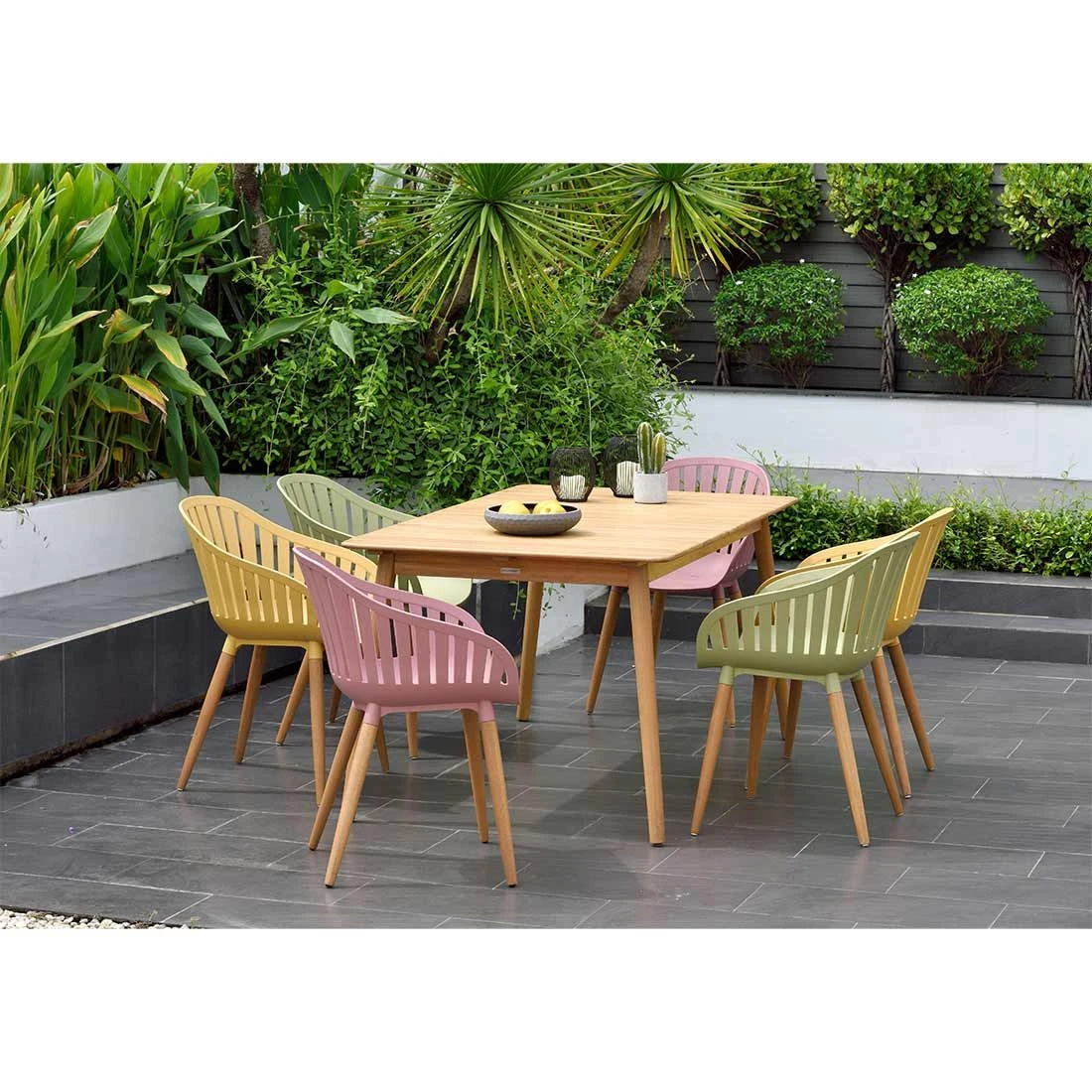 LifestyleGarden Nassau Gartensessel Eukalyptus/Kunststoff Inkl. Sitzkissen Teaklook/Honig – Bild 2