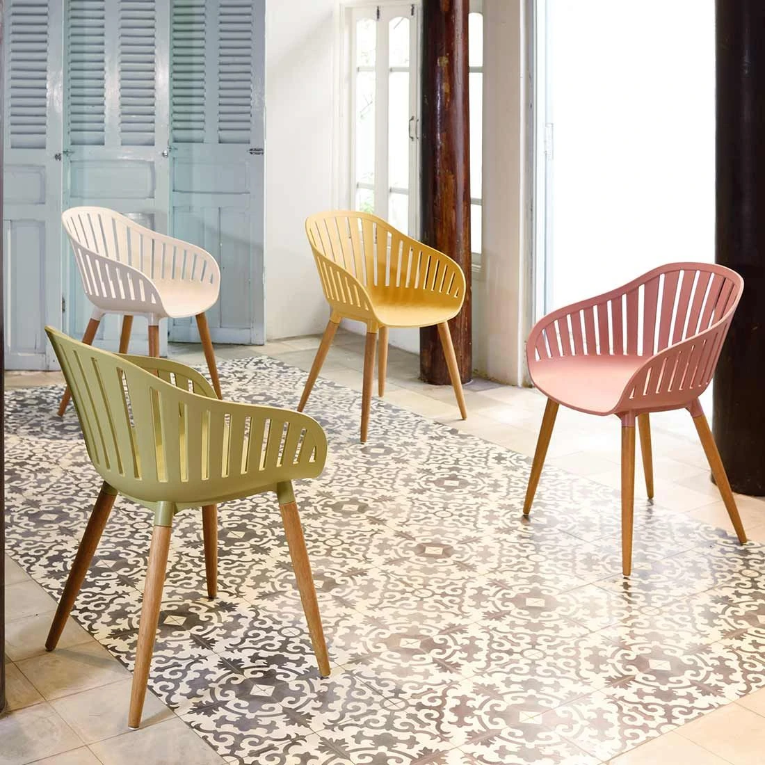 LifestyleGarden Nassau Gartensessel Eukalyptus/Kunststoff Inkl. Sitzkissen Teaklook/Honig – Bild 3