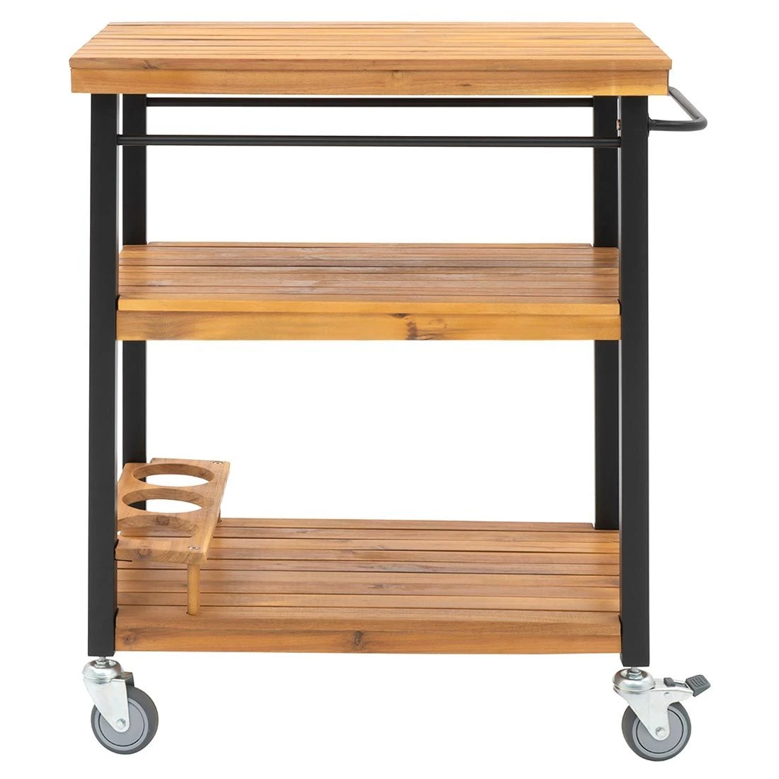 OUTLIV. Bern Servierwagen 66x43x80cm Stahl/Akazie Schwarz/Natur â Bild 2