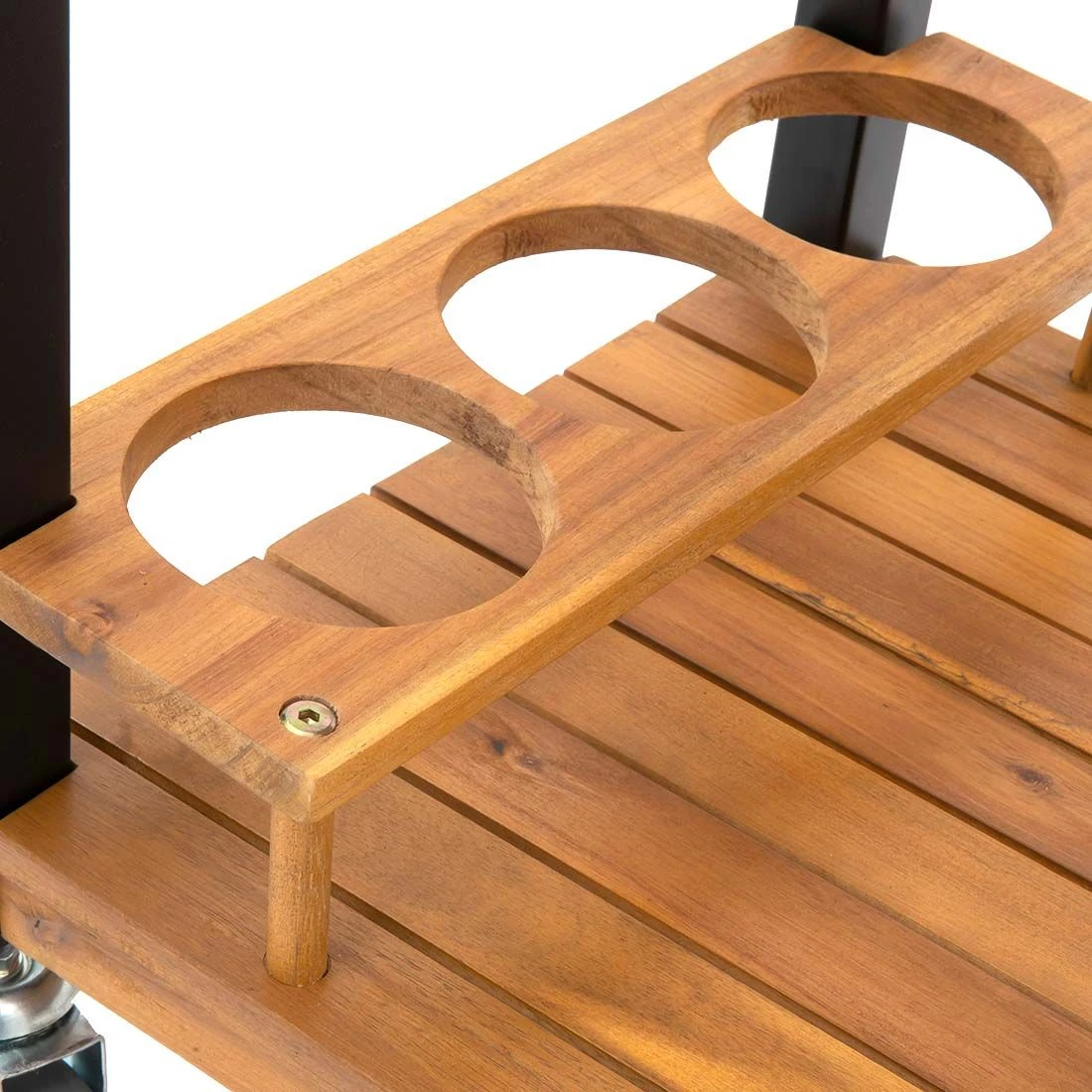 OUTLIV. Bern Servierwagen 66x43x80cm Stahl/Akazie Schwarz/Natur â Bild 5