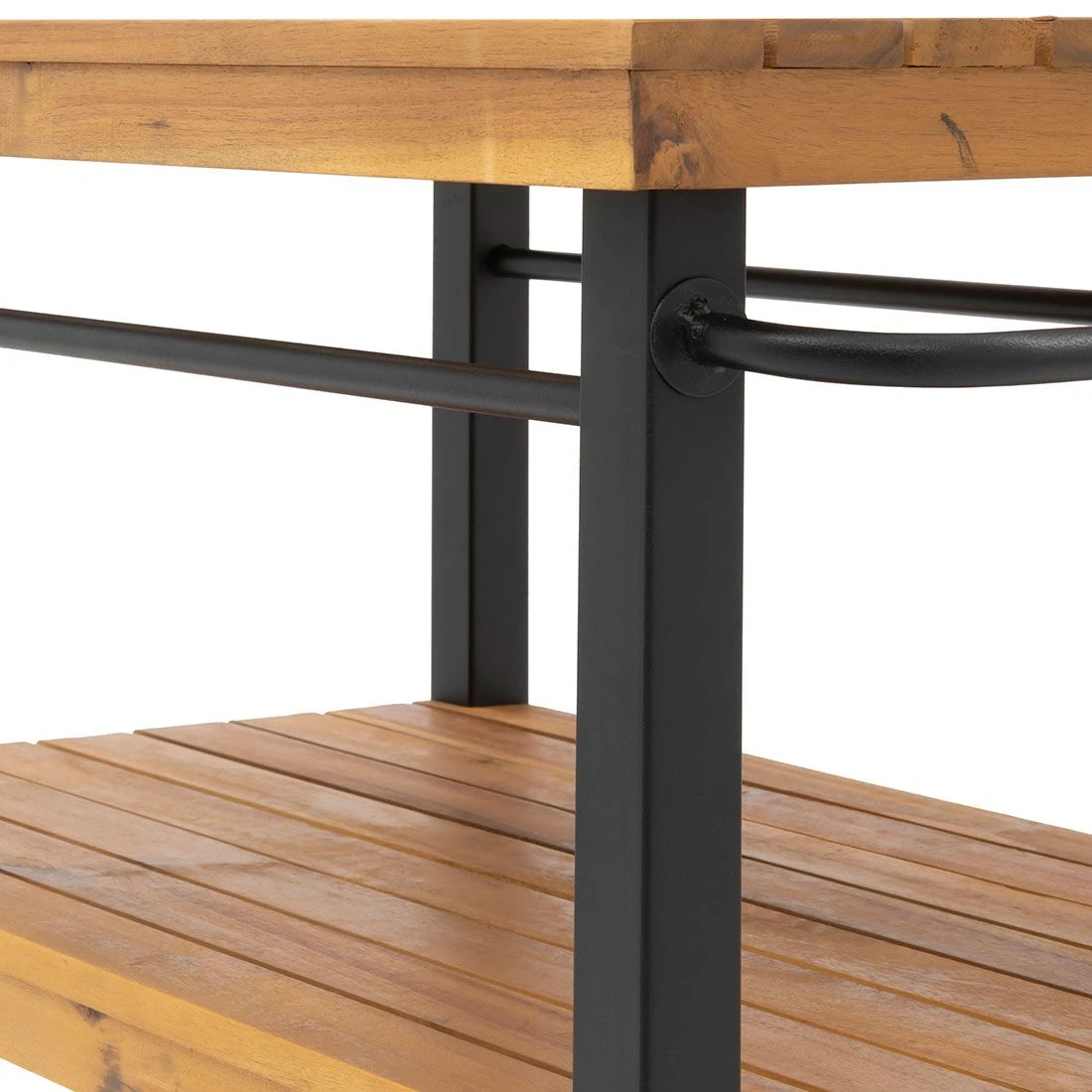 OUTLIV. Bern Servierwagen 66x43x80cm Stahl/Akazie Schwarz/Natur â Bild 6