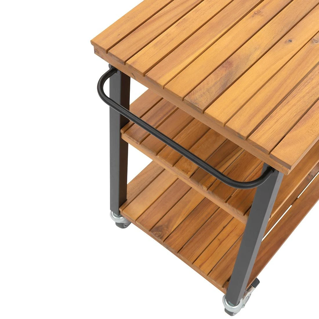 OUTLIV. Bern Servierwagen 66x43x80cm Stahl/Akazie Schwarz/Natur â Bild 8