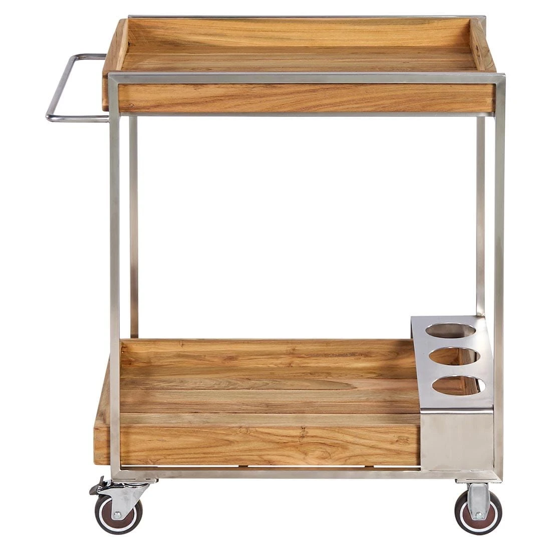 OUTLIV. Oro Servierwagen Teak Recycelt Silber/Natur â Bild 3