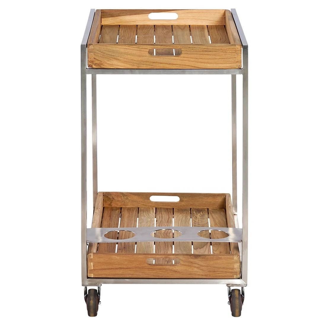 OUTLIV. Oro Servierwagen Teak Recycelt Silber/Natur â Bild 4