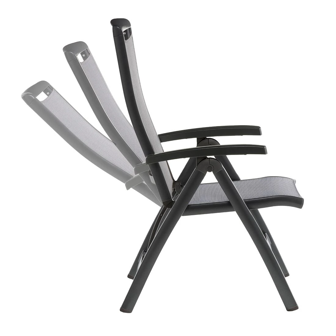 Sieger Royal Klappsessel Aluminium/Textilux® Eisengrau/Hellgrau – Bild 4