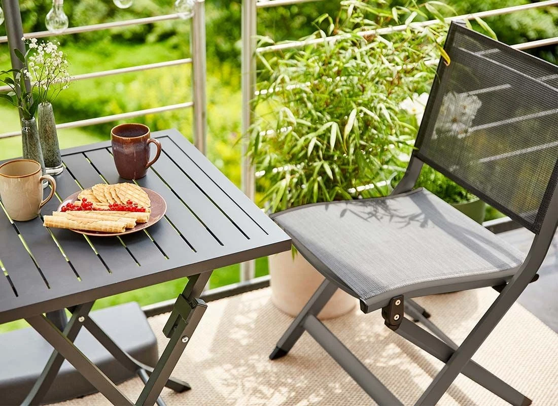 Siena Garden Tesoro Klappstuhl Aluminium/Ranotex®-Gewebe Matt Anthrazit/Silber-Schwarz – Bild 6