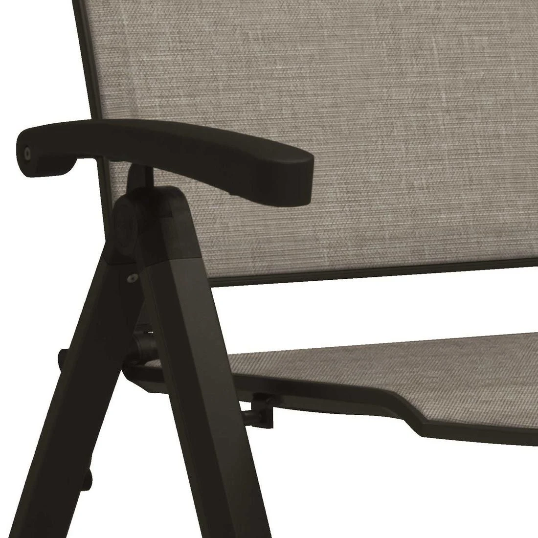 Stern Kari Klappsessel Aluminium/Textilene Schwarz Matt/Leinen Grau – Bild 2