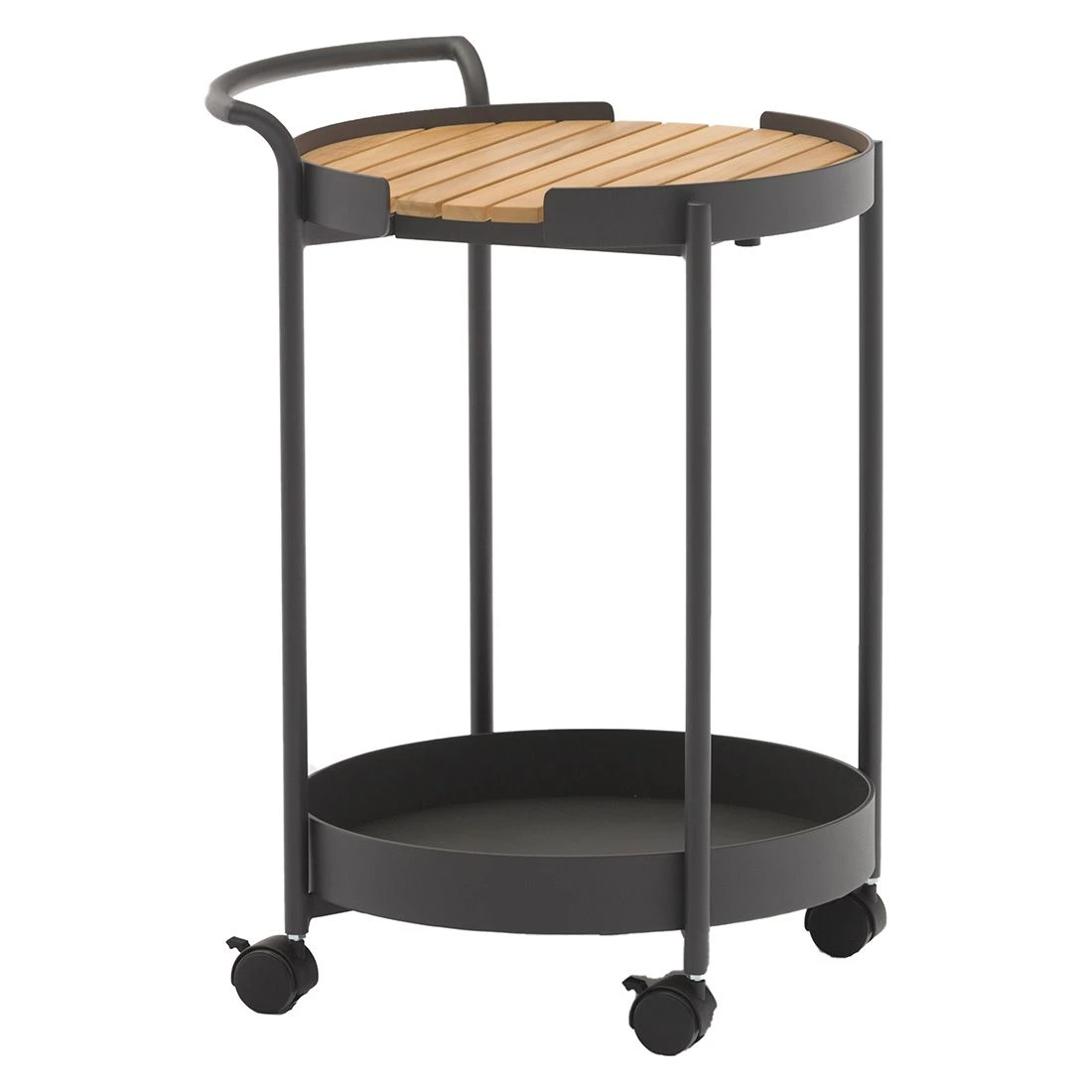 Zebra Trolley Beistelltisch 45x51,3cm Aluminium/Teak Graphit/Teak